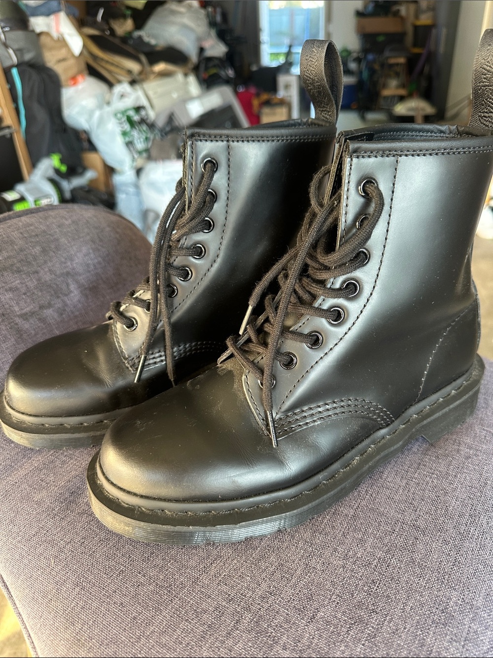 Dr Martens Black Leather Lace-Up Combat Boots